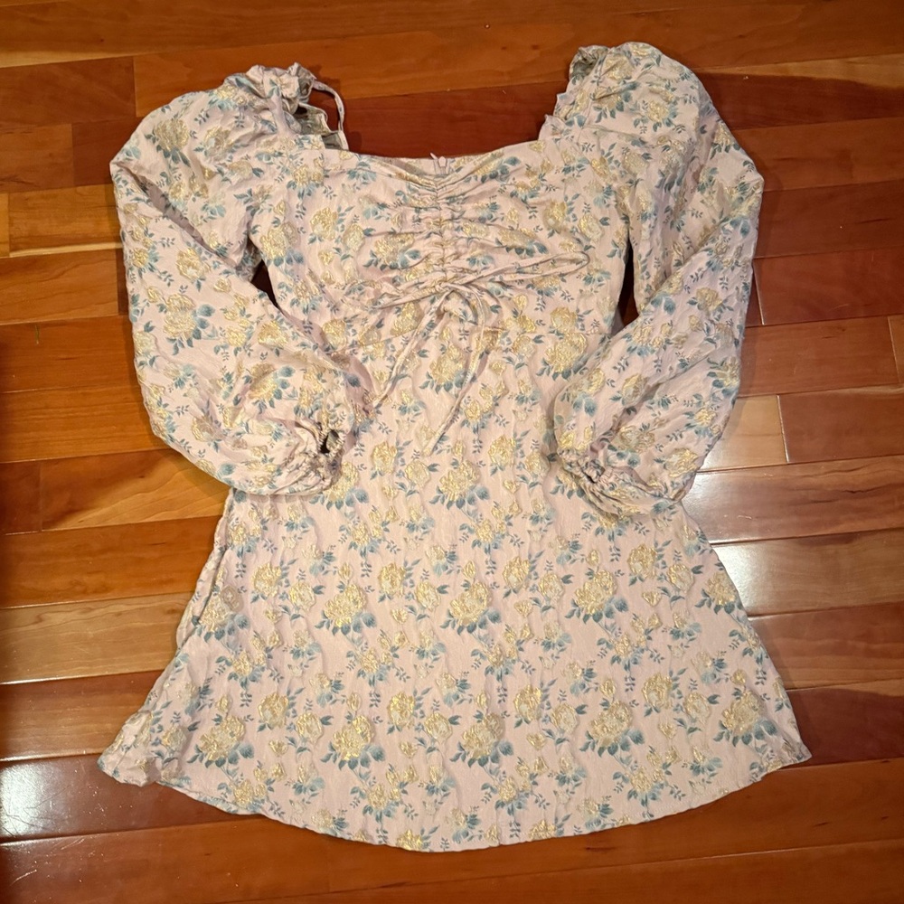 NWT Sister Jane Pastel Floral Long Sleeve Dress - Picture 3 of 6
